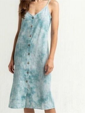 Roxy Button-Front Midi Slip Dress
